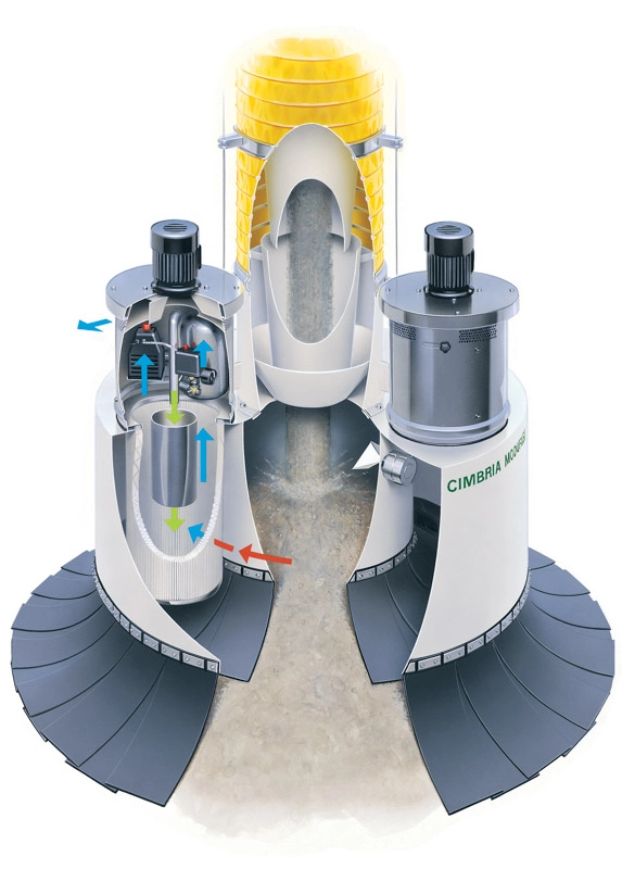 Schüttgut im Silo wird geschossen.